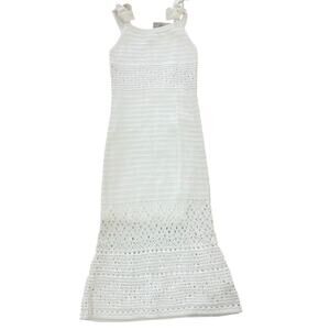 Sofia Jeans by Sofia Vegara Womens Dress Size Medium White Tie Strap Crochet